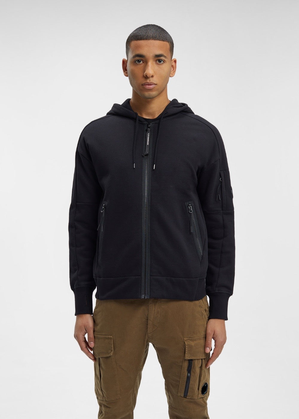 Sweat-shirt zippé lens - noir