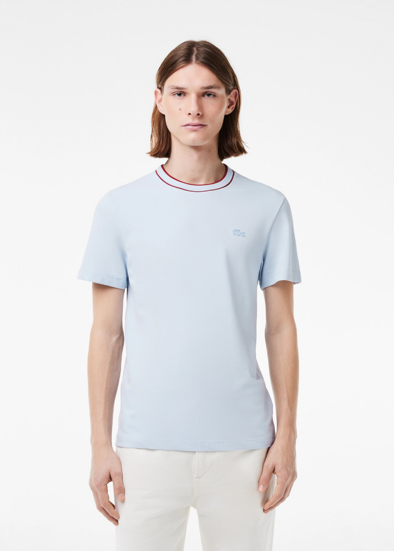 T-shirt  Lacoste en coton piqué bleu gris