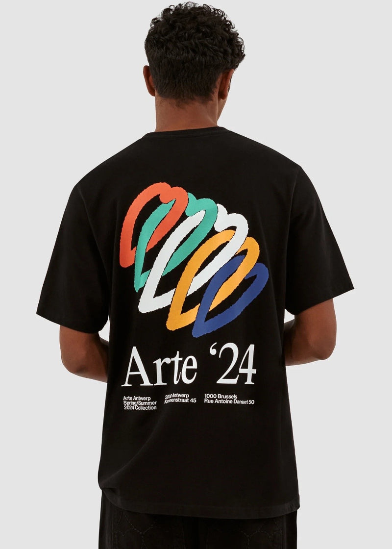 T-shirt Arte Teo Back Hearts noir