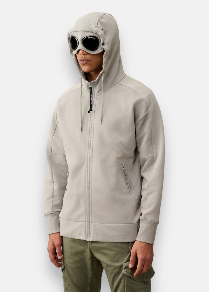 Sweat-shirt zippé C.P. Company goggle drizzle gris