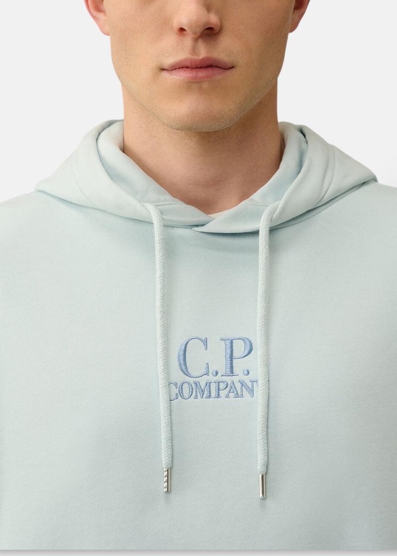 Sweat-shirt à capuche C.P. Company Starlight bleu  logo C.P. Company à l'avant