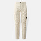 Pantalon cargo - satin stretch - Blanc