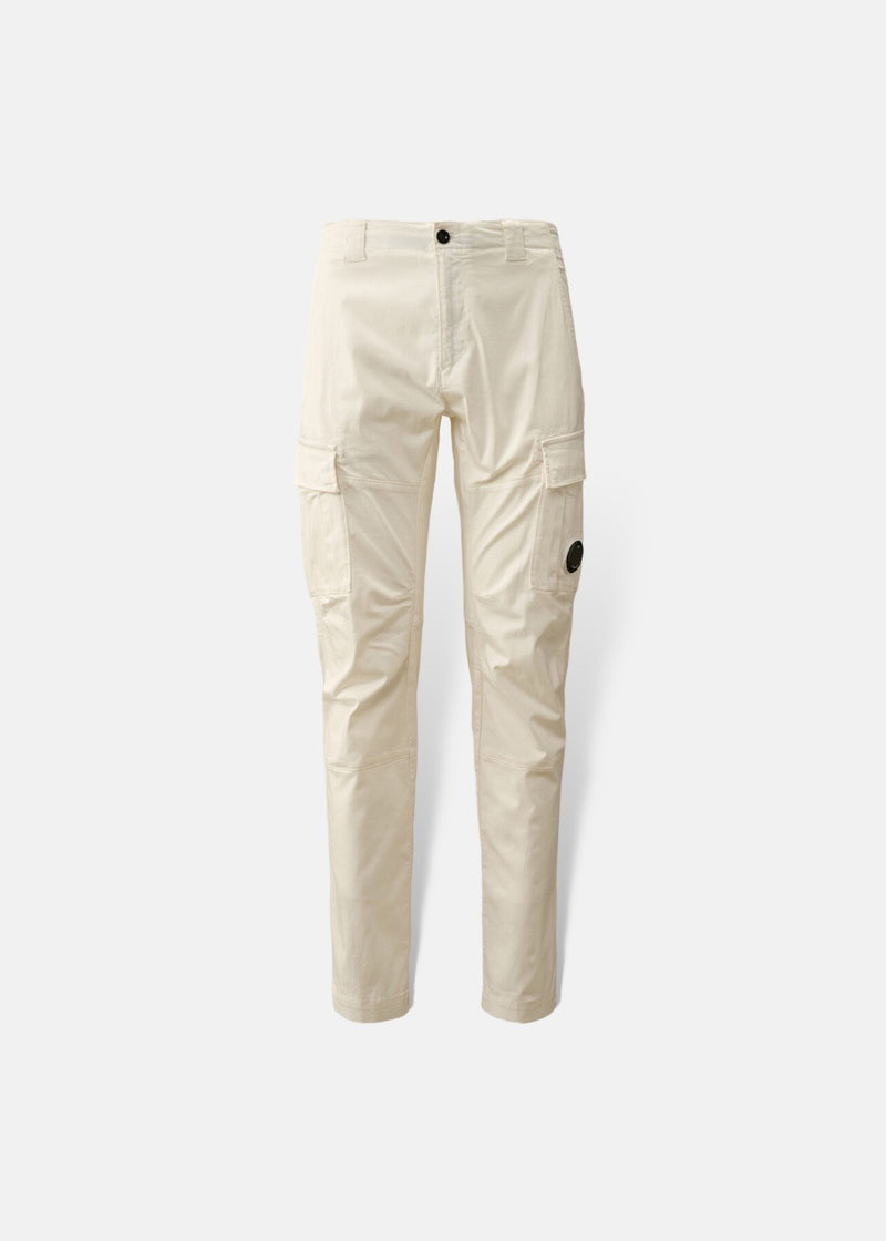 Pantalon cargo - satin stretch - Blanc