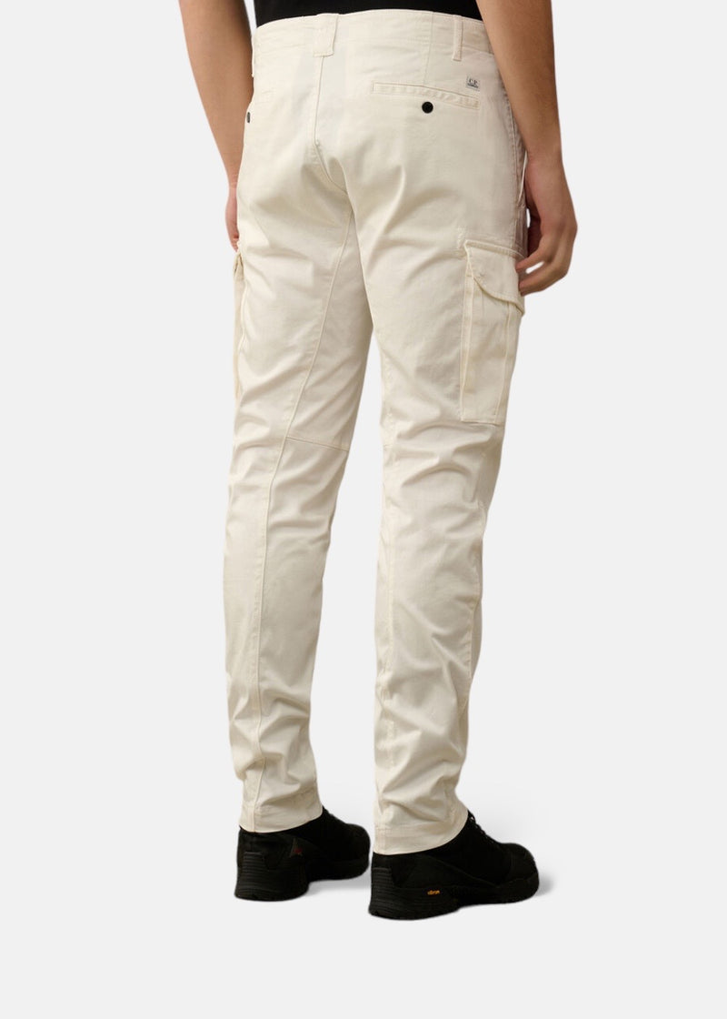 Pantalon cargo - satin stretch - Blanc