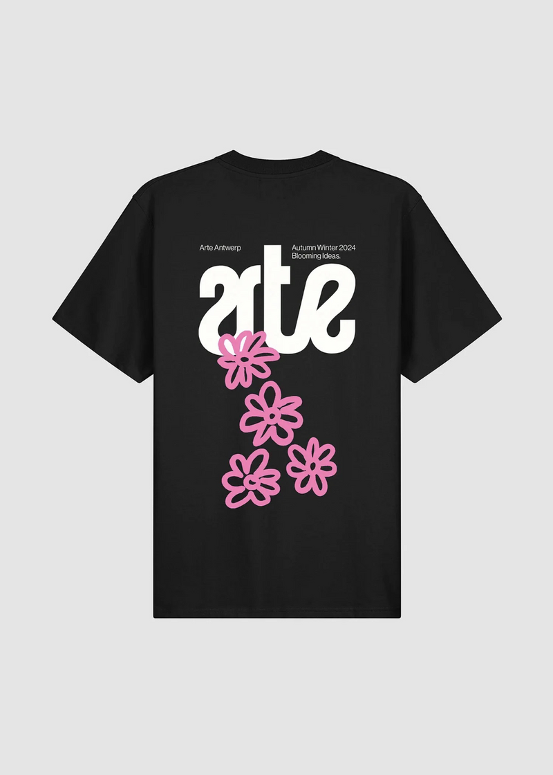 T-shirt Flowers Back - noir