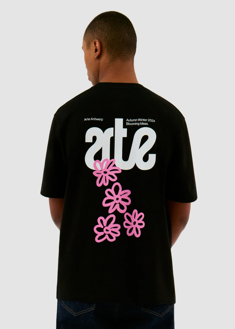 T-shirt Flowers Back - noir