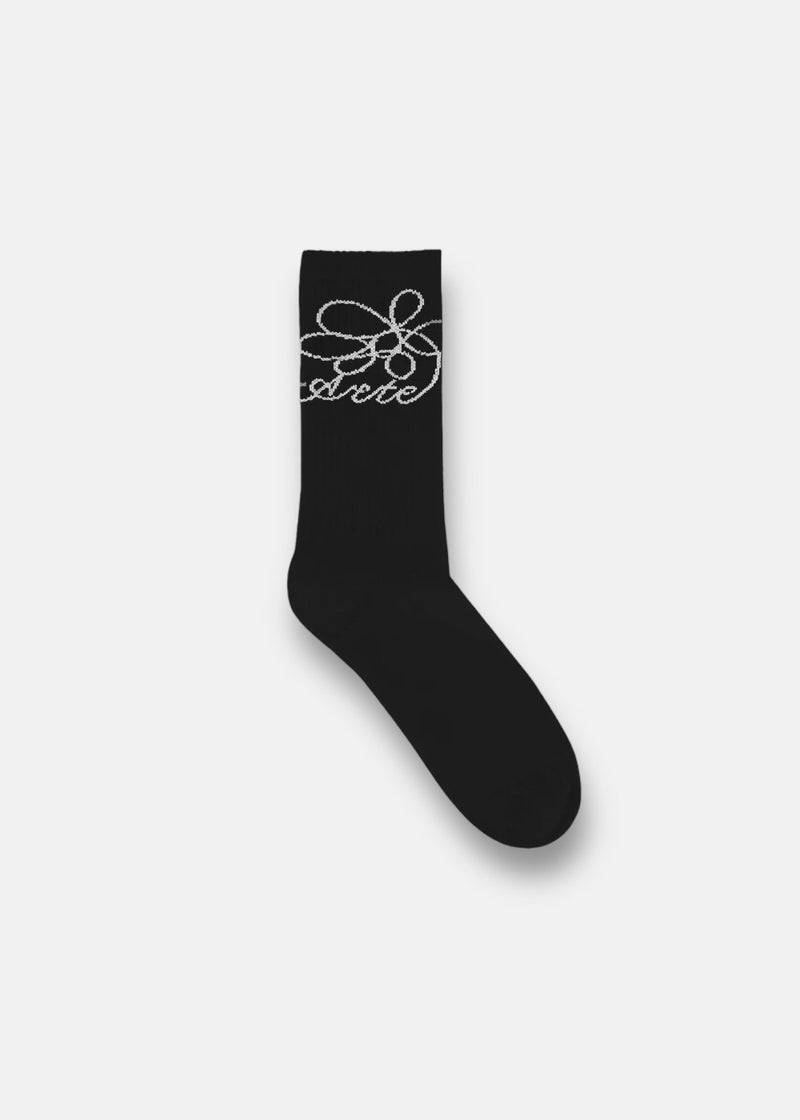 Chaussettes à Logo Fleuri - noire