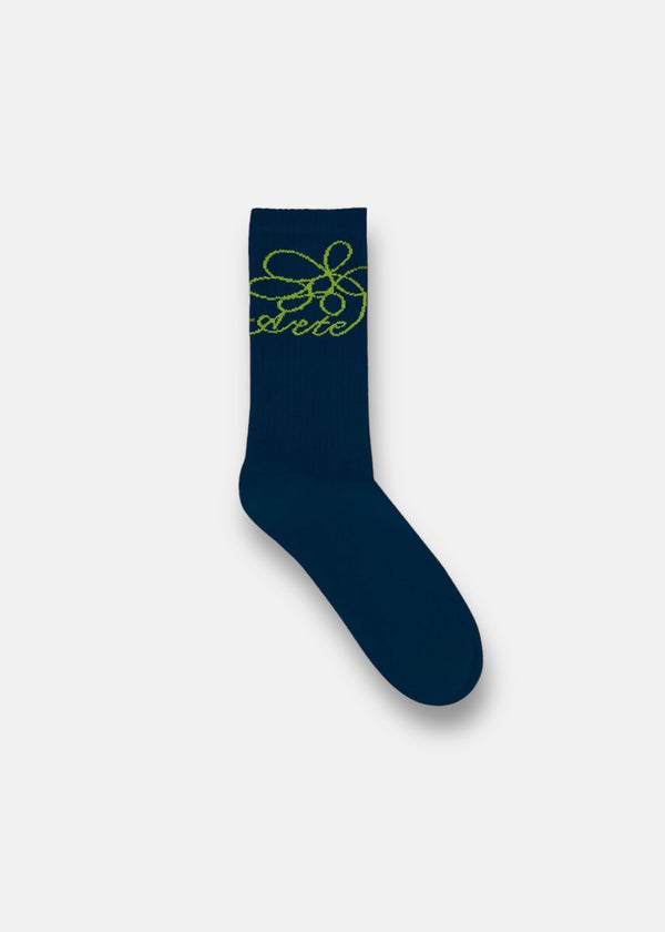 Chaussettes à Logo Fleuri - bleu marine