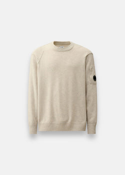 Pull en laine d'agneau GRS - Off white gris