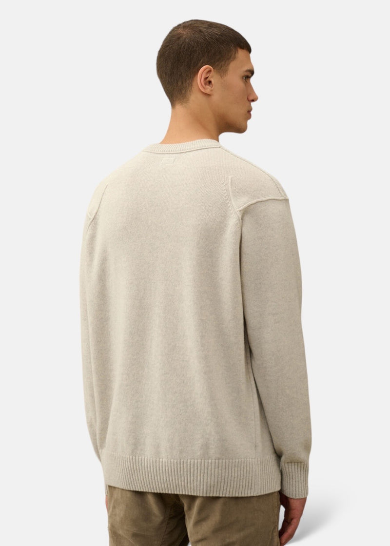 Pull en laine d'agneau GRS - Off white gris