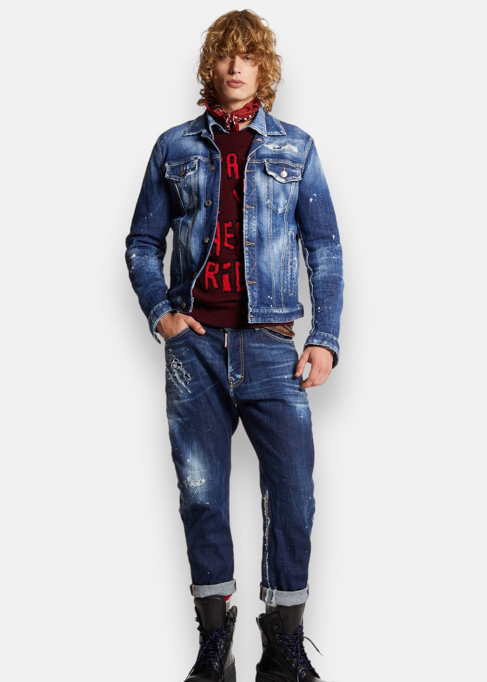 Veste en jean - Dan bleu