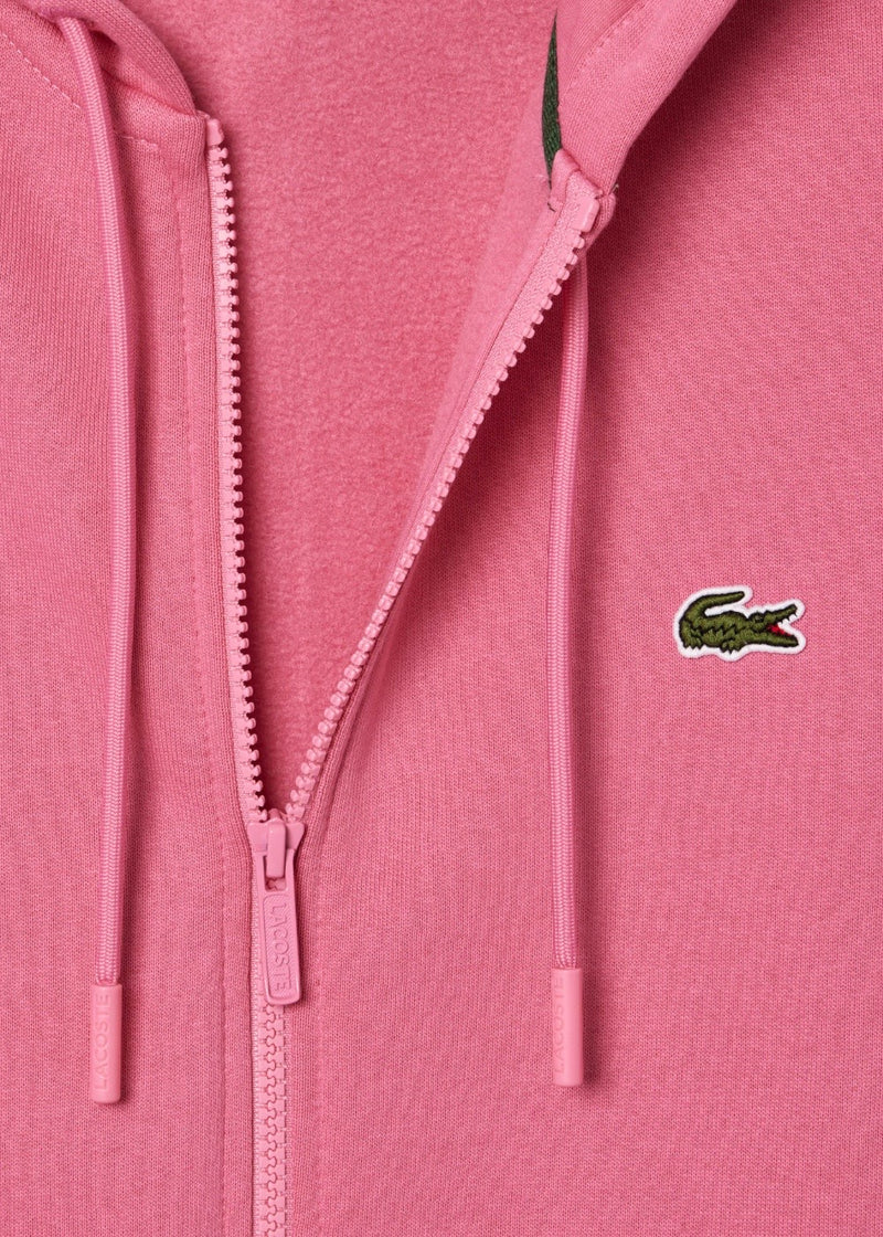 Sweat-shirt zippé à capuche - rose