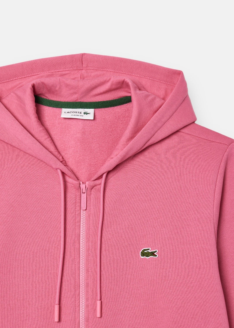 Sweat-shirt zippé à capuche - rose