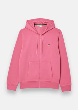 Sweat-shirt zippé à capuche - rose