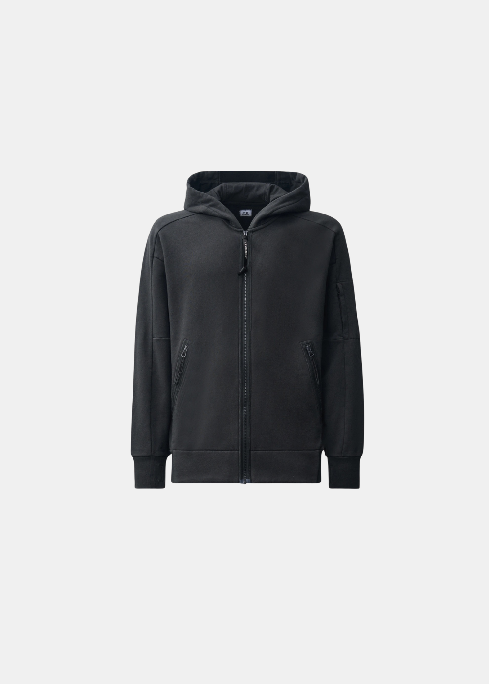 Sweat zippé à capuche lentille - noir profond