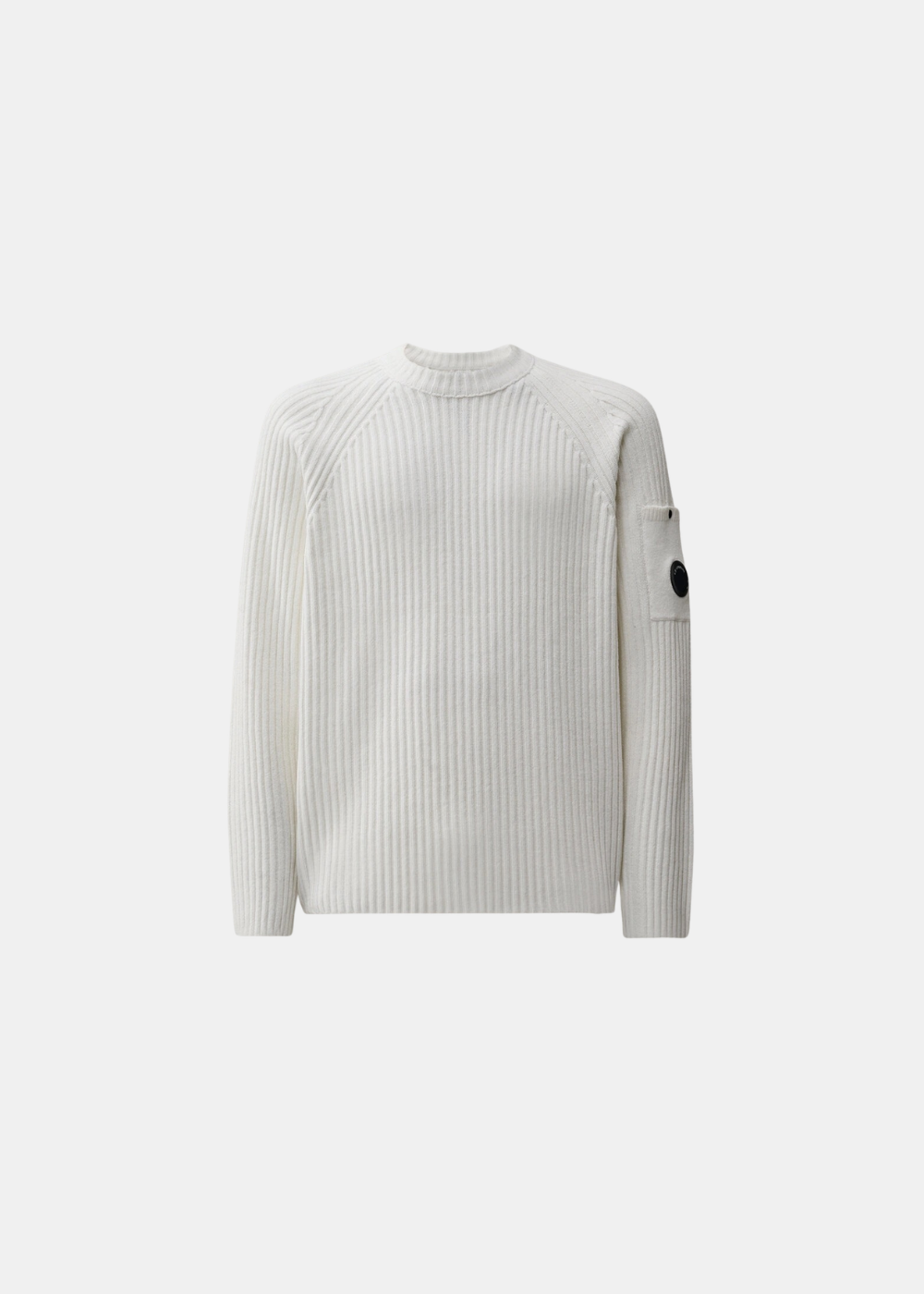 Pull col rond côtelé en chenille - gris