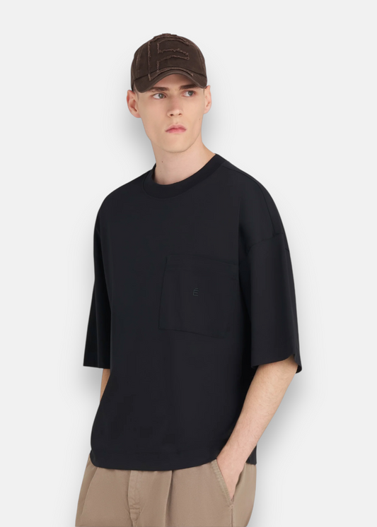 T-shirt Oversized Pocket É- noir
