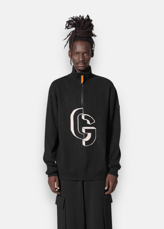 Pull Camionneur Lewis Maille Jacquard -noir