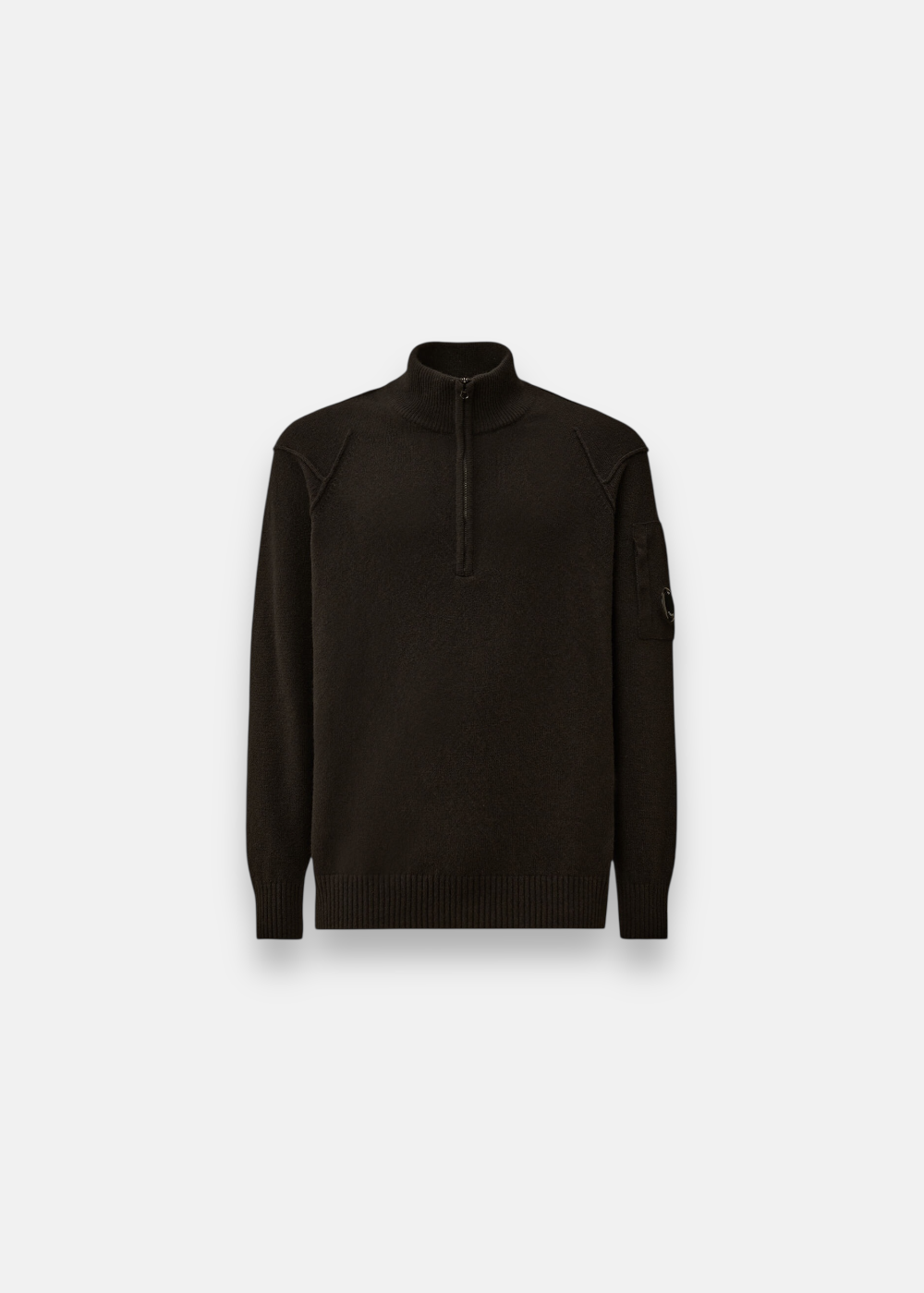 Pull Demi-Zip en Laine - noir
