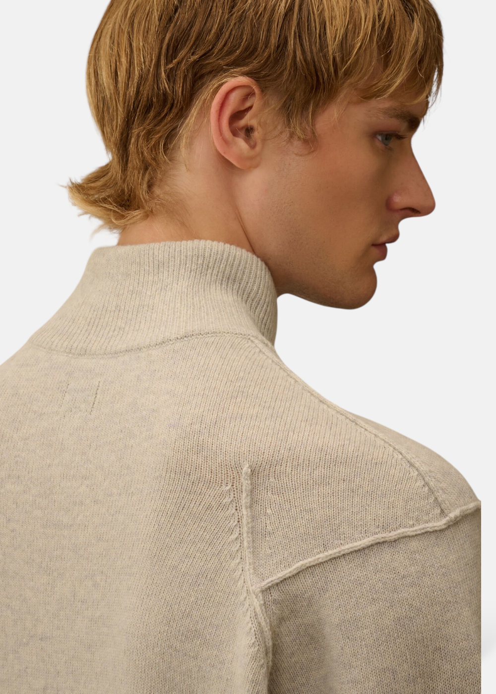 Pull Demi-Zip en Laine - gris clair