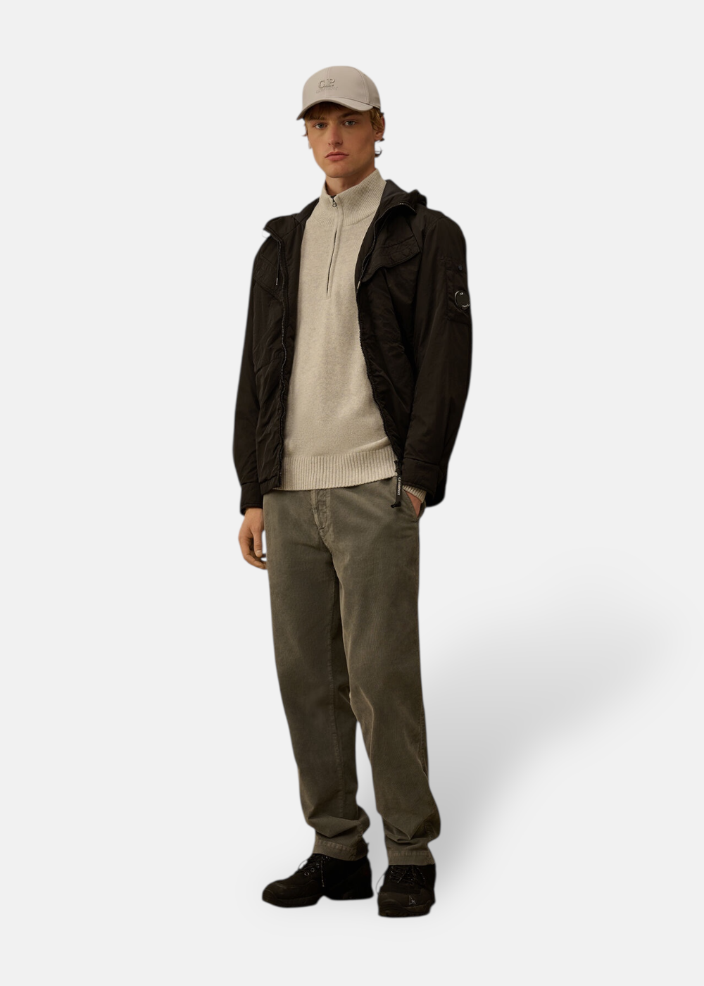 Pull Demi-Zip en Laine - gris clair