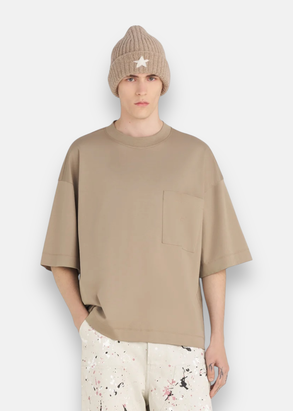 T-shirt Oversized Pocket É- marron