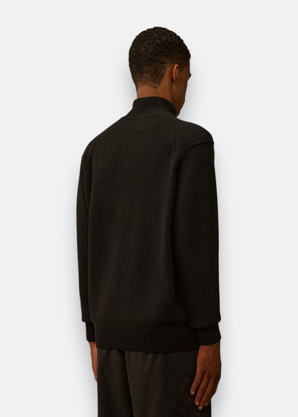 Pull Demi-Zip en Laine - noir
