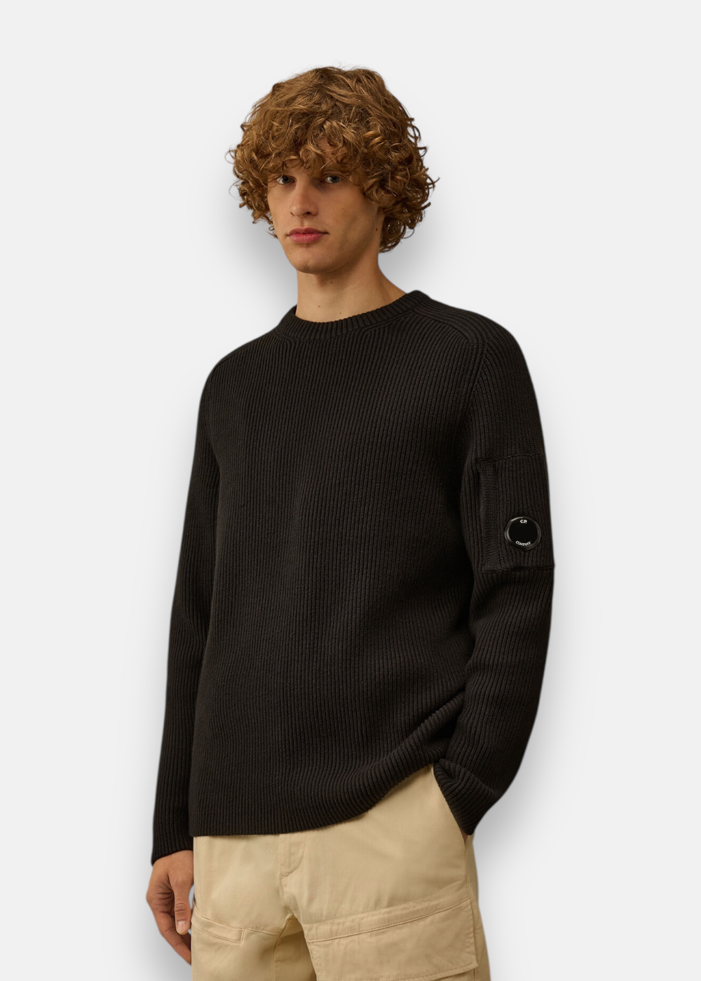 Pull col rond côtelé - noir