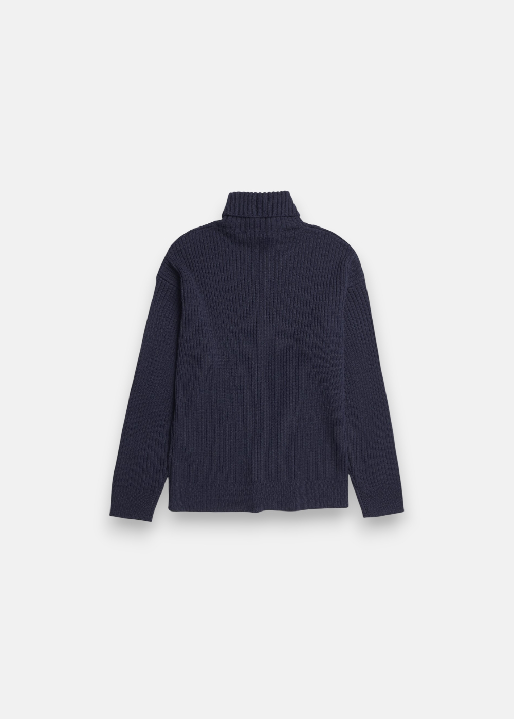 Pull col roulé en laine - marine