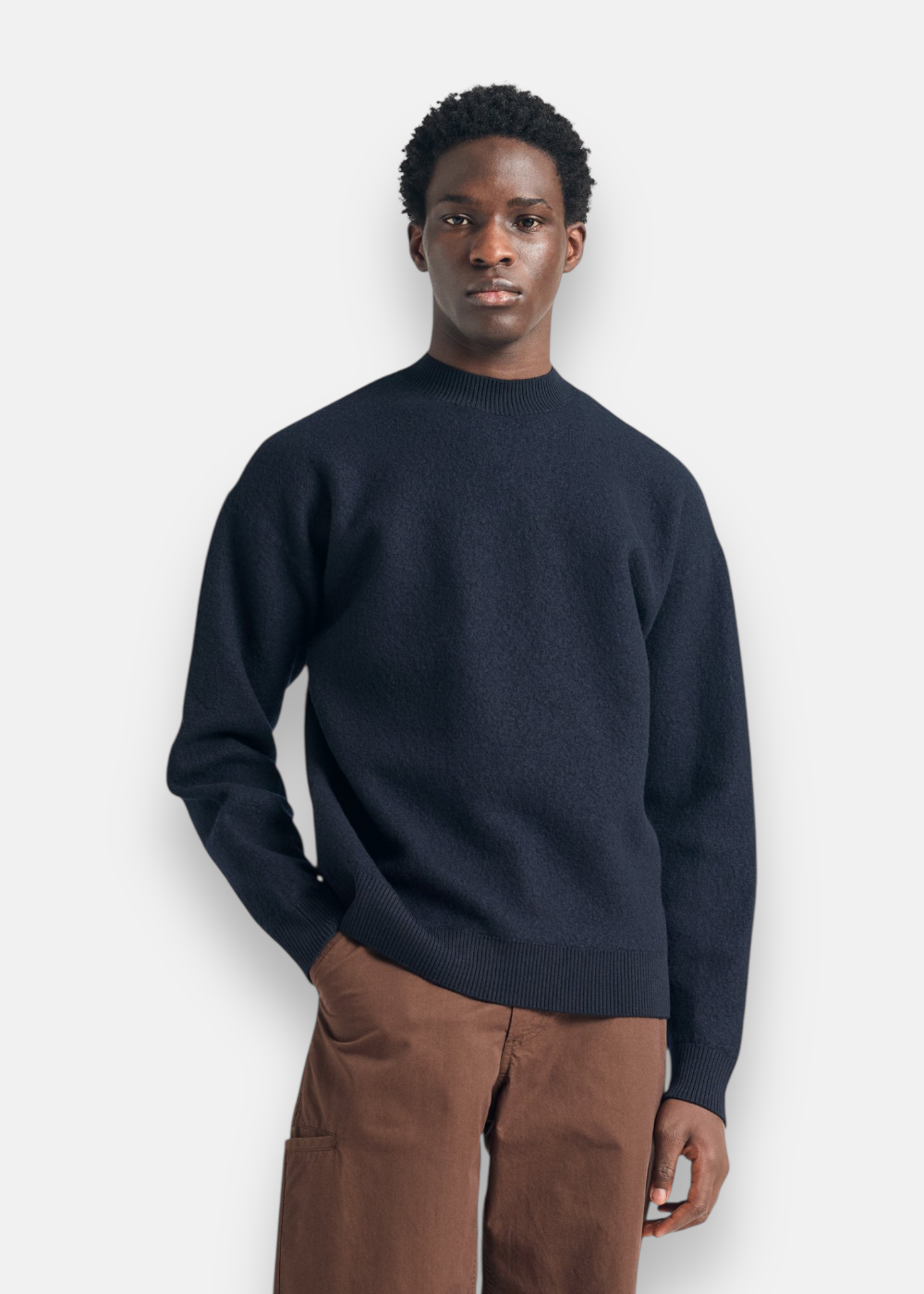 Pull Rom En Laine Bouillie - marine