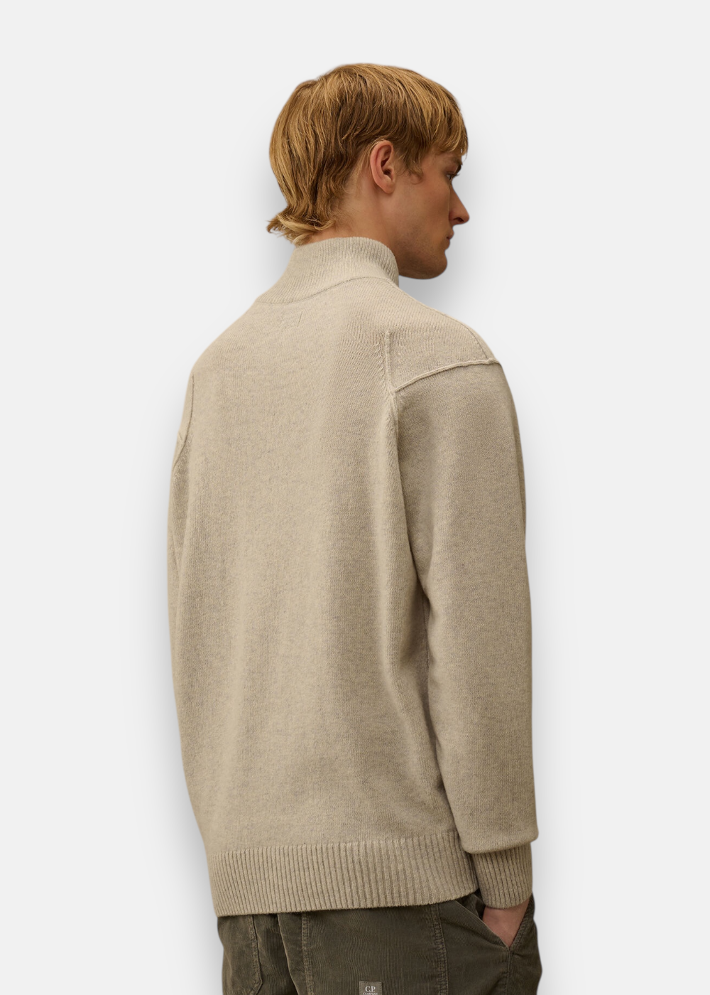 Pull Demi-Zip en Laine - gris clair