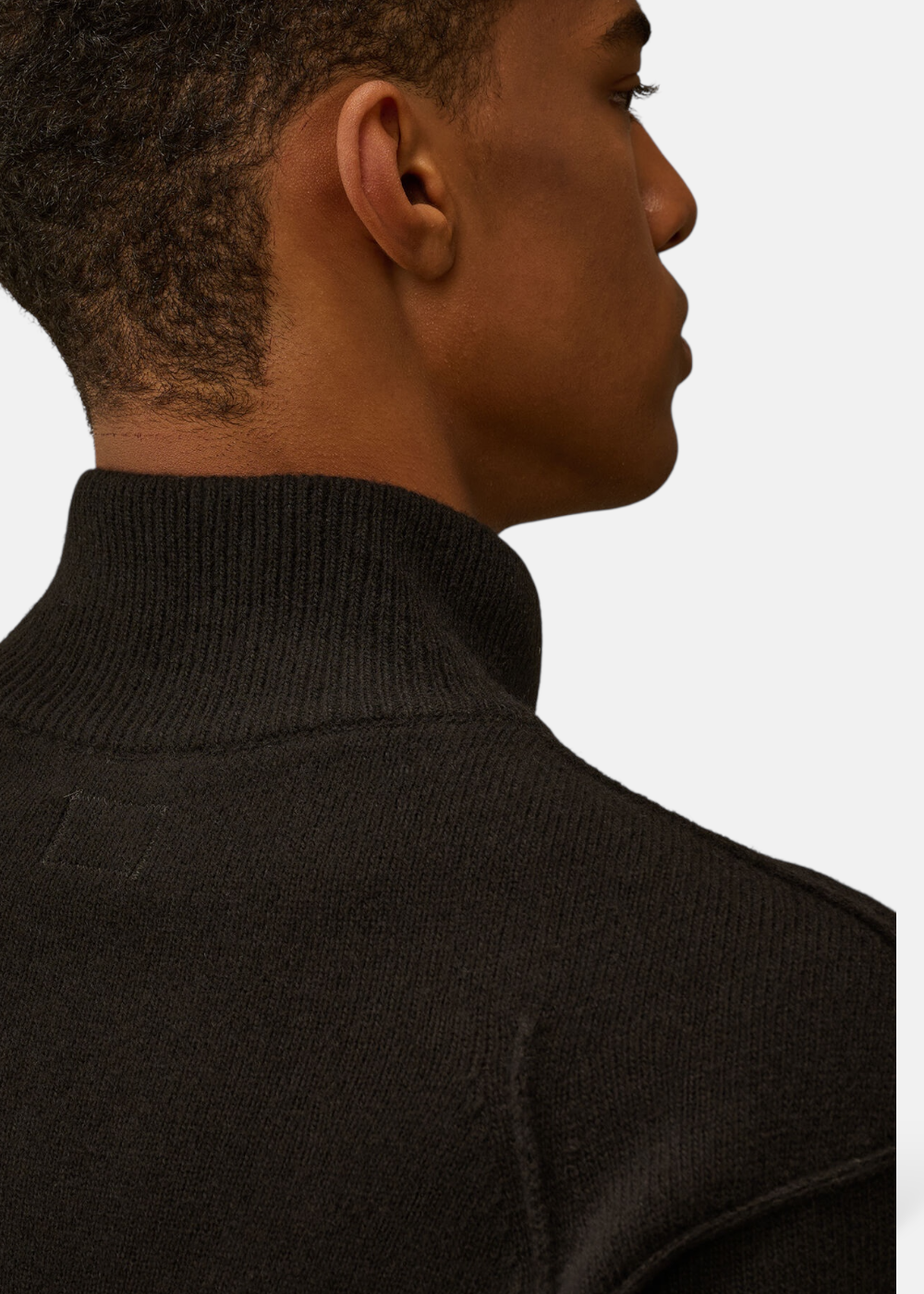 Pull Demi-Zip en Laine - noir