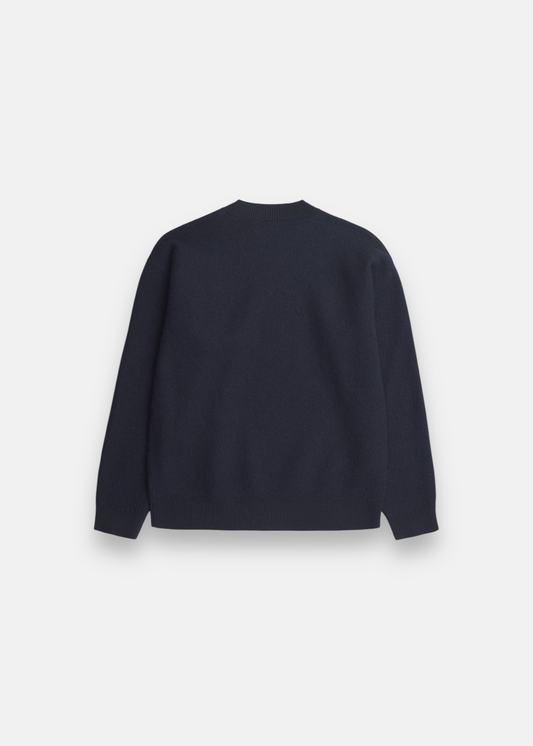 Pull Rom En Laine Bouillie - marine