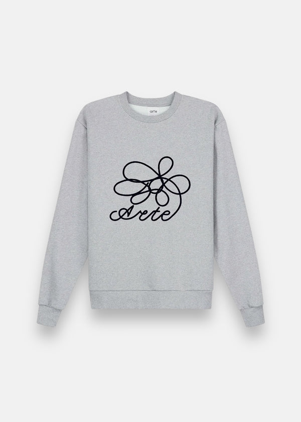 Sweat-shirt col rond Flower Logo - Gris