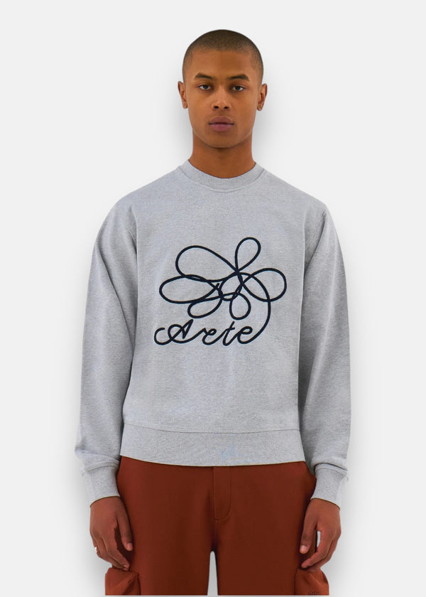 Sweat-shirt col rond Flower Logo - Gris