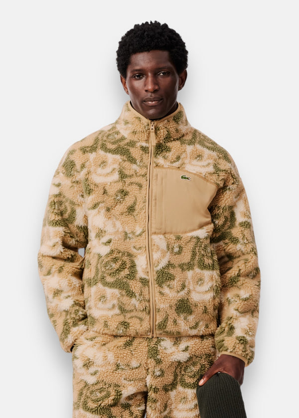 Veste Polaire Zippée à Motif Floral