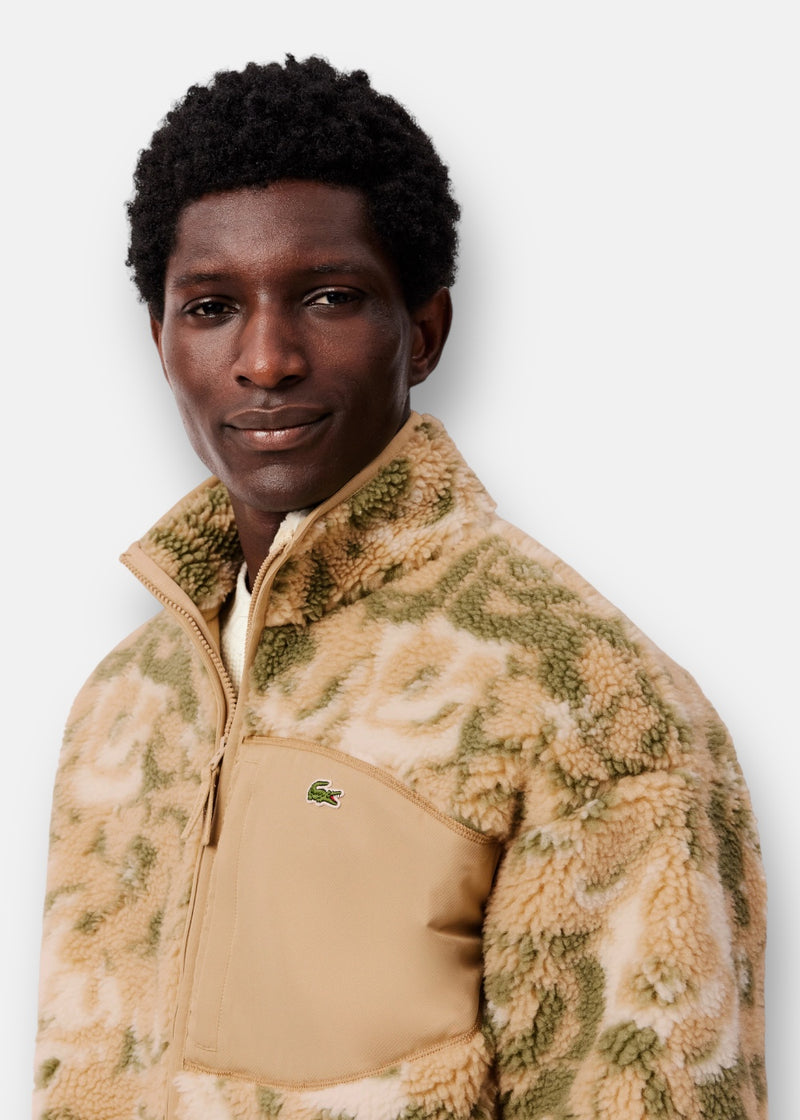 Veste Polaire Zippée à Motif Floral