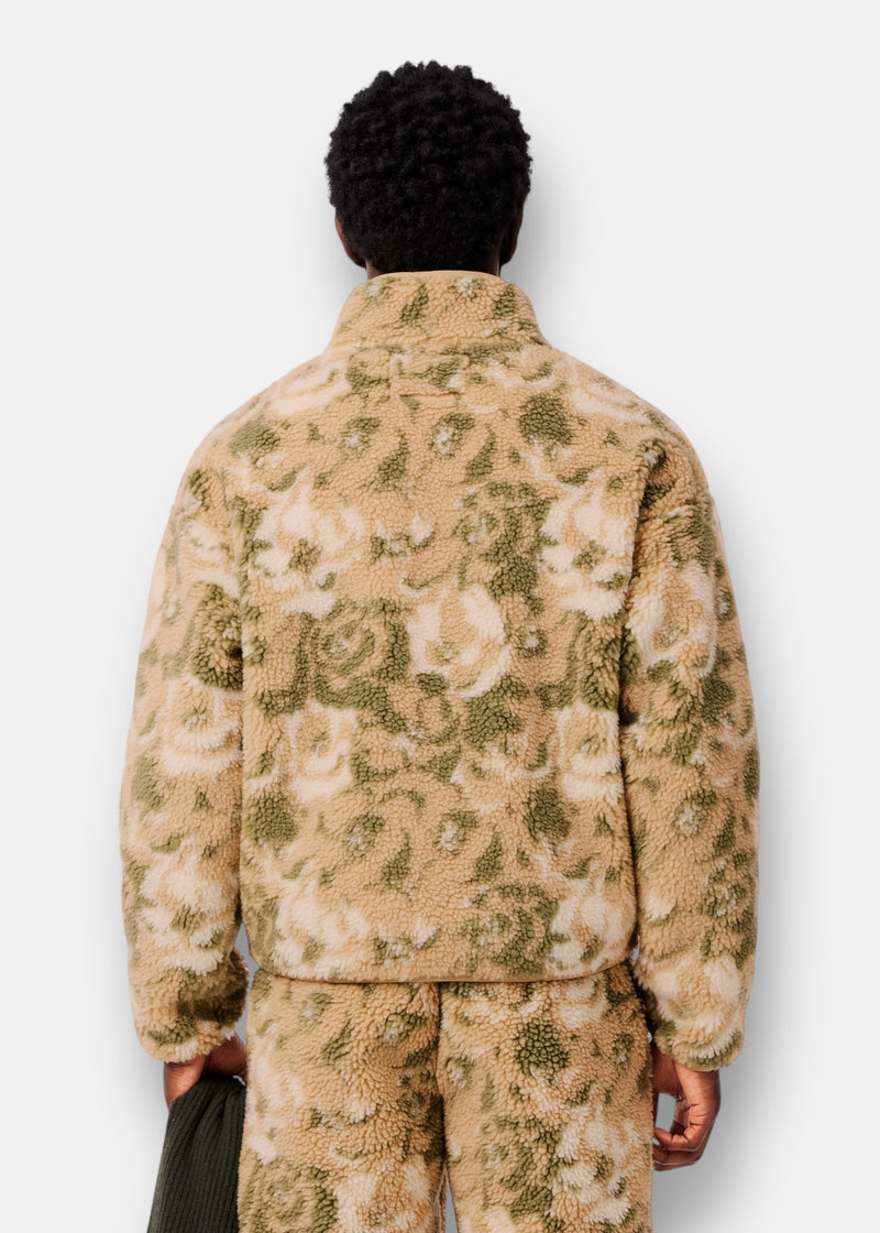 Veste Polaire Zippée à Motif Floral