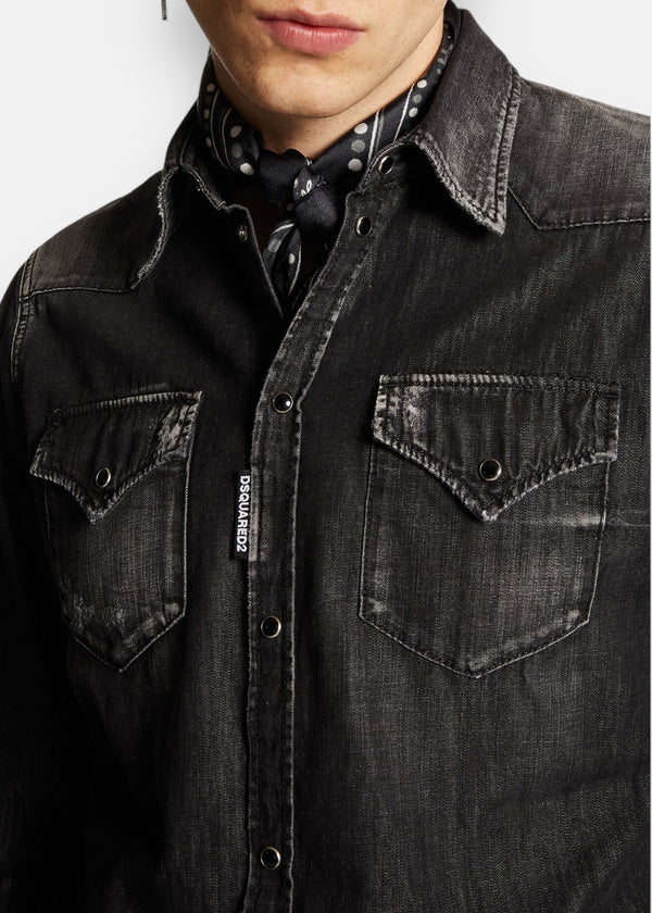 Chemise en jean - western classic - noir