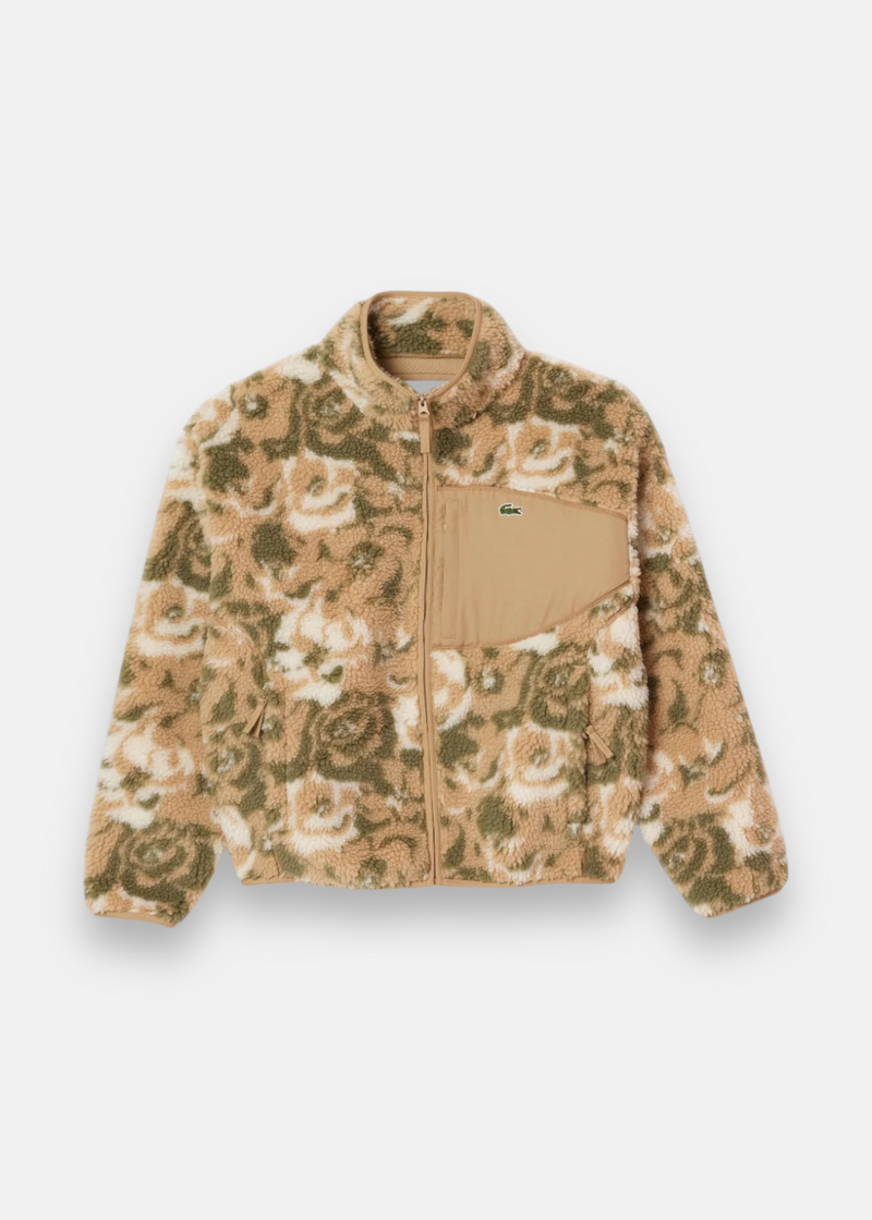 Veste Polaire Zippée à Motif Floral