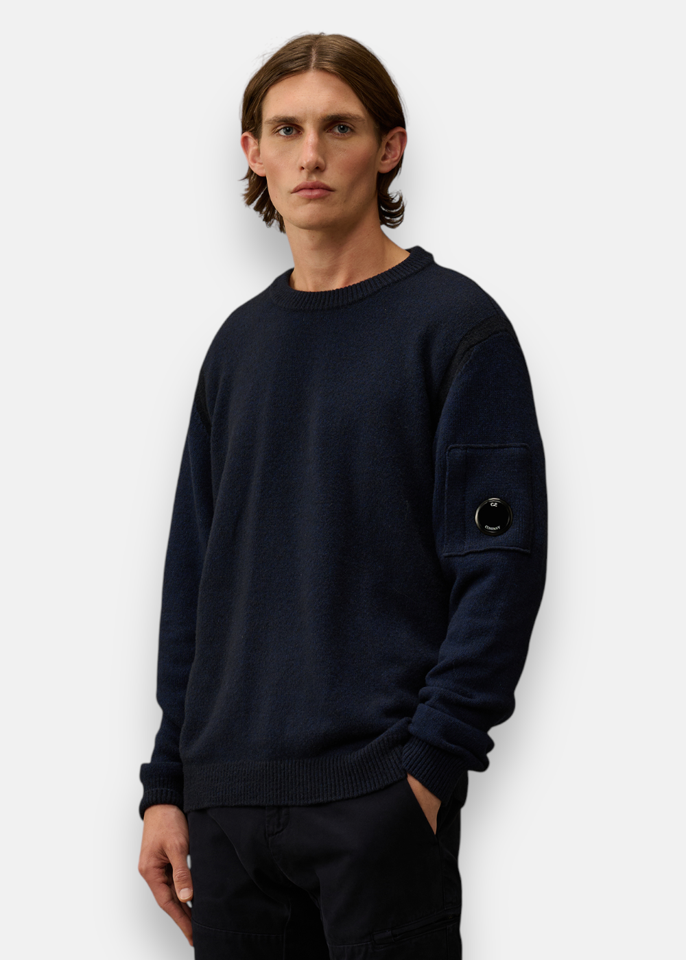 Pull Laine Mélangée - Bleu Marine