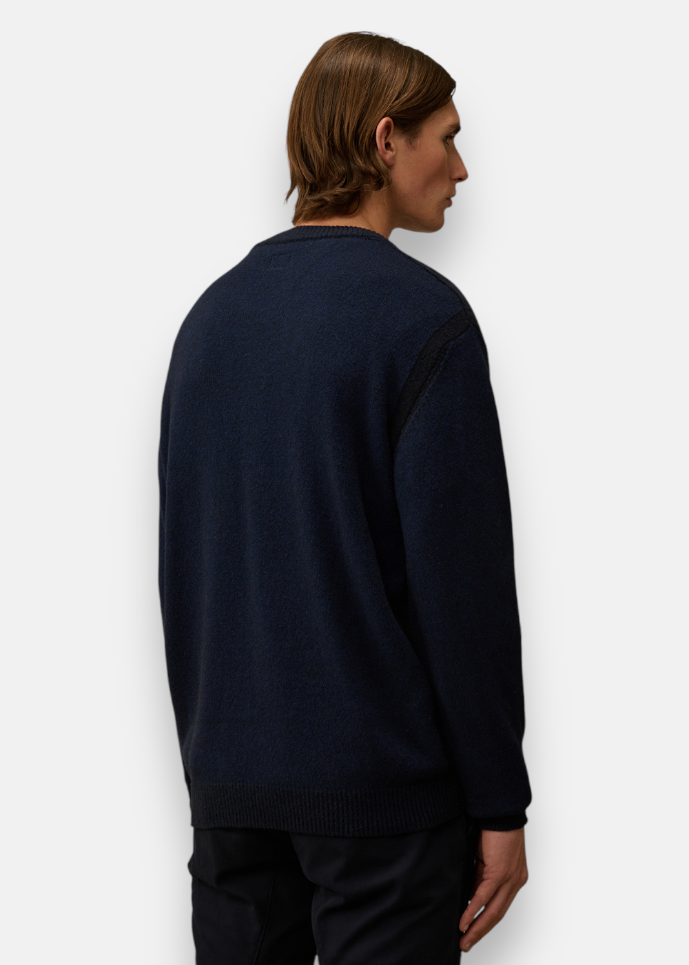 Pull Laine Mélangée - Bleu Marine