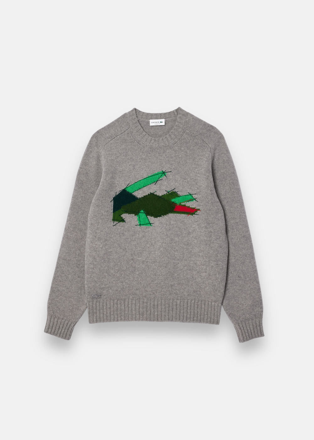 Pull en Laine Cardée Motif Crocodile