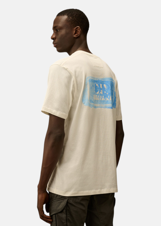 T-shirt C.P. Company brush - blanc