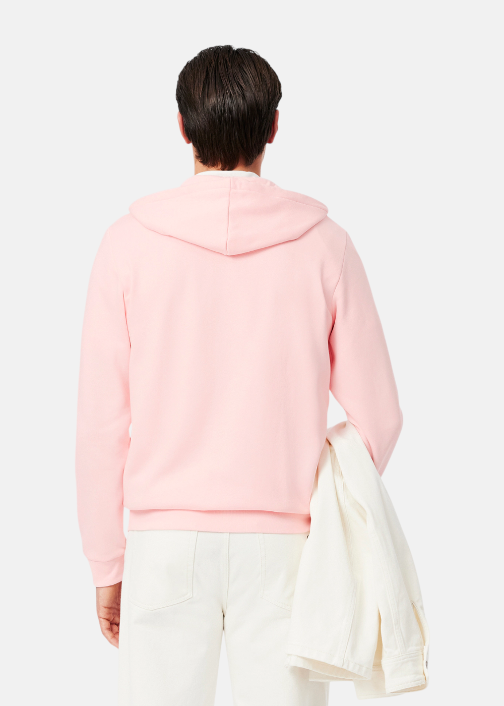 Sweat-shirt zippé à capuche - rose pâle