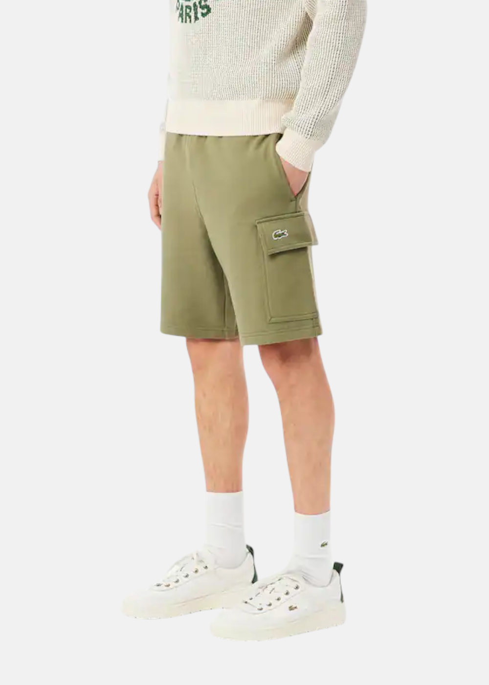 Short cargo en molleton de coton - kaki