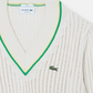 Pull Tennis à Col V Rayé