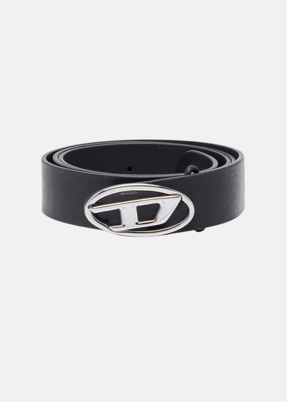 Ceinture en Cuir avec Boucle Silver Ovale