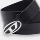 Ceinture en Cuir avec Boucle Silver Ovale