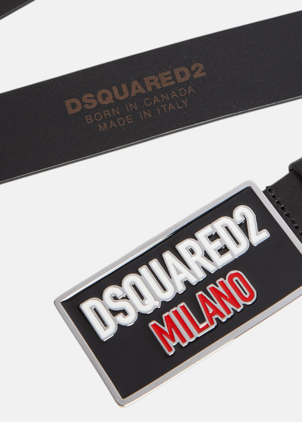 Ceinture à Plaque Logo Dsquared2 en cuir